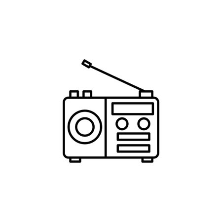 Old radio and modern radio icon vector illustration logo template clean and simple designのイラスト素材