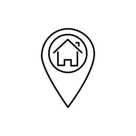 Outline location home icon illustration vector symbolのイラスト素材