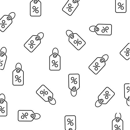 Discount percent tag icon seamless pattern background. Business concept vector illustration. Promotion coupon symbol pattern.のイラスト素材