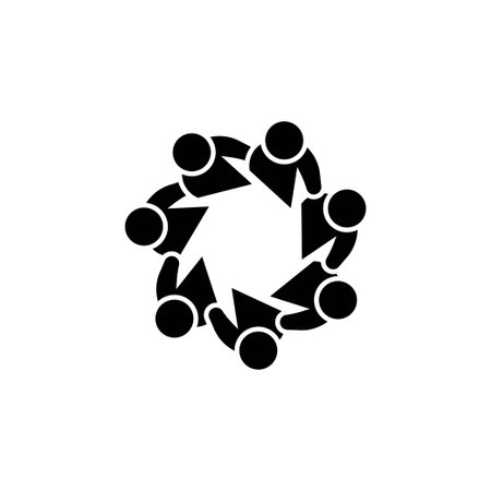 People. Group teamwork symbol persons holding hands.のイラスト素材