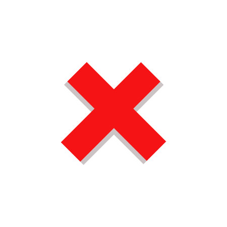 Red cross sign vector design. rejection symbol.のイラスト素材