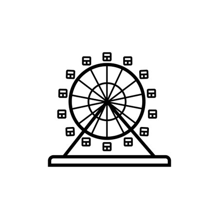 Amusement park ferris big wheel icon vector graphicsのイラスト素材