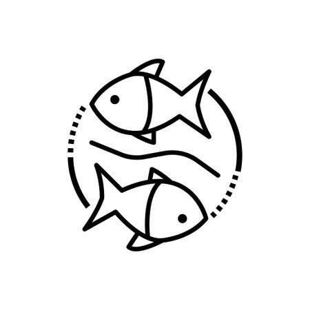 Astrology Pisces zodiac sign. Zodiac characteristicのイラスト素材
