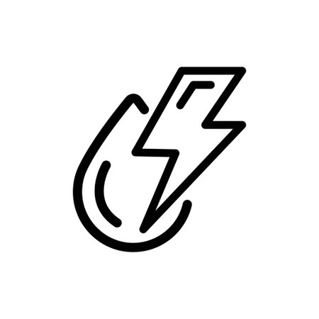 Hydro power icon logo vector illustration. Lightning with water drop symbol template for graphic and web design collectionのイラスト素材