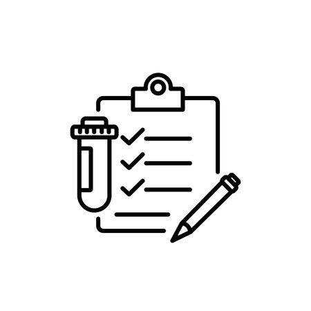 The concept of the result of clinical analysis, laboratory blood test, HIV test. Vector icon isolated on white background.のイラスト素材