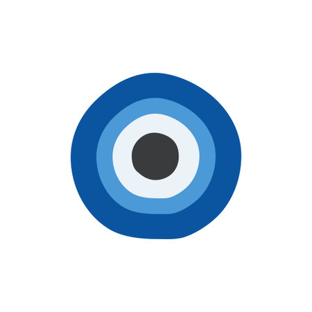 Nazar Amulet vector symbol flat design. Isolated Evil Eye Talisman believed to protect against the evil eye label sign.のイラスト素材