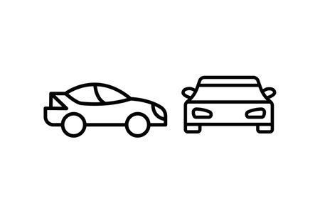 Car vector line icon set. Transport symbolのイラスト素材