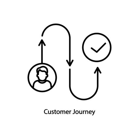 Customer Journey vector icon illustration. Creative sign from crm icons collection. Filled flat Customer Journey icon for computer and mobile. Symbol vector graphics.のイラスト素材