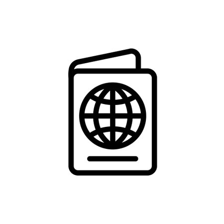 Passport icon vector for any purposes on white backgroundのイラスト素材