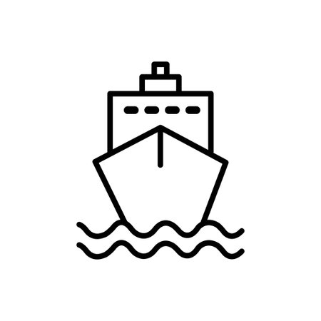 Cruise vector icon. Ship, transportation symbol. Flat vector sign isolated on white background. Simple vector illustration for graphic and web design.のイラスト素材