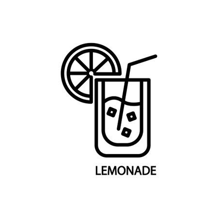 lemonade icon. Thin line lemonade icon from travel and trip collection. Outline vector isolated on white background. Editable lemonade symbol can be used web and mobileのイラスト素材