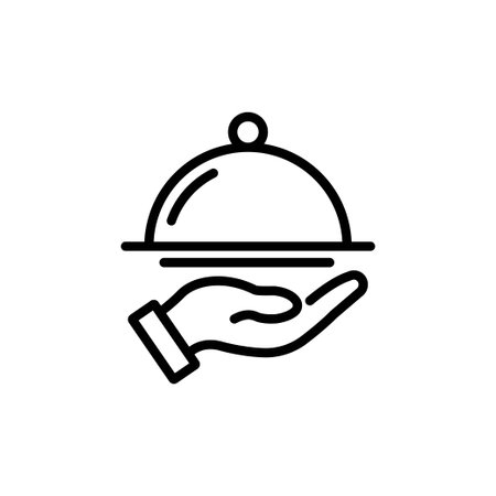 Main dish line icon. linear style sign for mobile concept and web design. Outline vector icon. Symbol illustration. Vector graphicsのイラスト素材