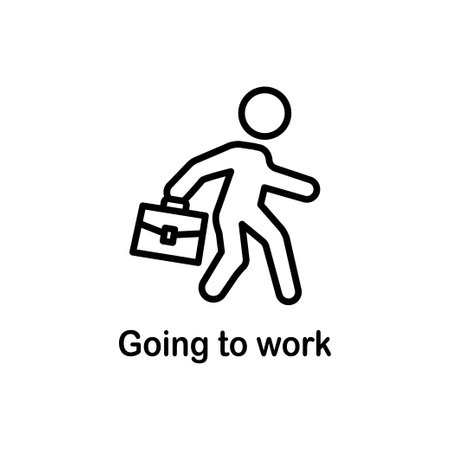 Going to work icon. Trendy Going to work logo concept on white background from People collection. Suitable for use on web apps, mobile apps and print media.のイラスト素材