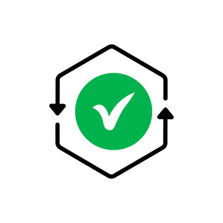 Green correct icon with white backgroundのイラスト素材
