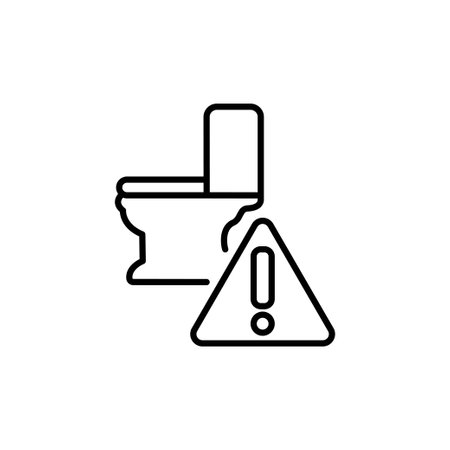 Breakdown of the toilet linear icon. Plumbing. Thin line customizable illustration. Contour symbol. Vector isolated outline drawing. Editable strokeのイラスト素材