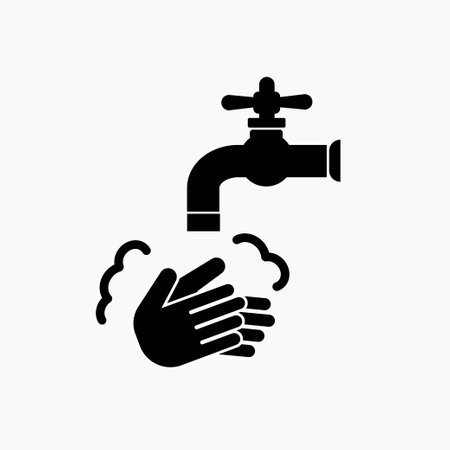 Hand wash Vector illustration on a transparent background. Premium quality symbols. Glyphs vector icon for concept and graphic design.のイラスト素材