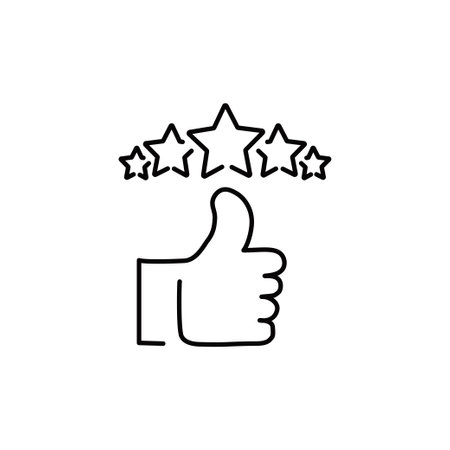 Five stars rating review icon. Feedback, Best seller, Quality icon isolated on white background. Vector illustrationのイラスト素材