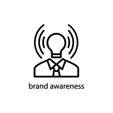 Brand awareness icon. Trendy modern flat linear vector brand awareness icon on white background from thin line general collection, editable outline stroke vector illustrationのイラスト素材