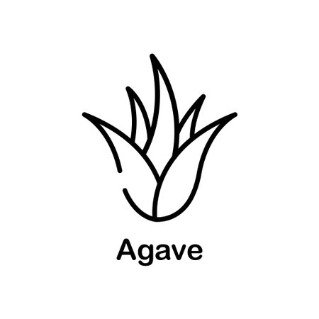 Aloe vera plant with leaves flat vector icon for apps and websitesのイラスト素材