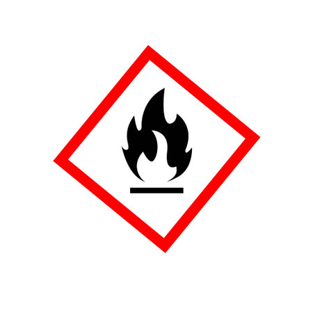 Flammable hazard icon. Flammable warning sign icon, hazard fire symbol vector design and...