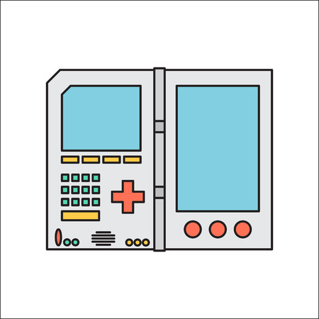 Old invent gadget. Flat designe. Handheld console.のイラスト素材