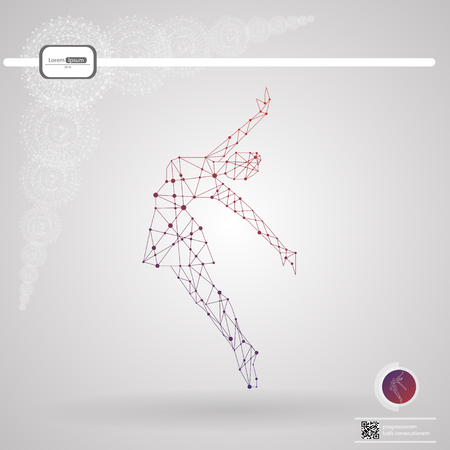 Ballerina.Vector graphics composed of particlesのイラスト素材