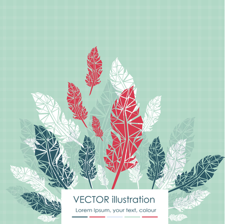 Vector Set of Stylized or Abstract Feathers and Feather Silhouettesのイラスト素材