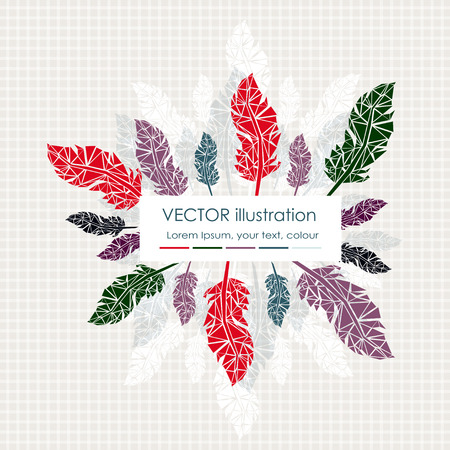 Vector Set of Stylized or Abstract Feathers and Feather Silhouettesのイラスト素材