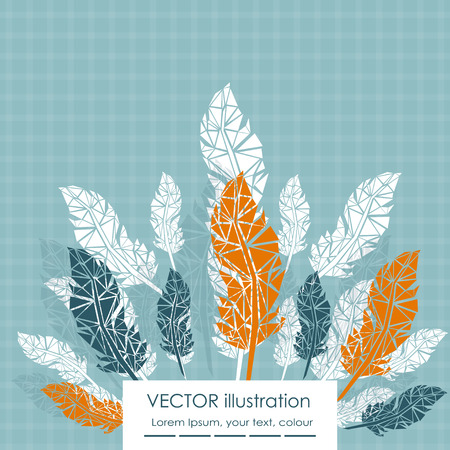 Vector Set of Stylized or Abstract Feathers and Feather Silhouettesのイラスト素材