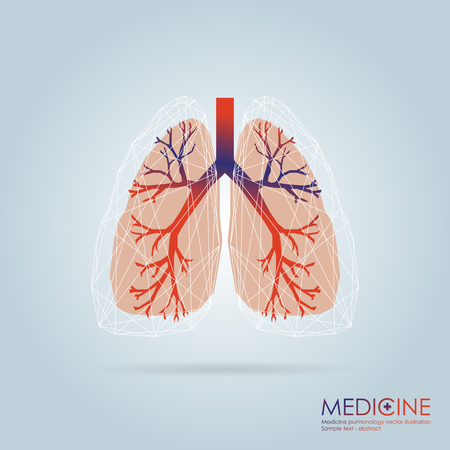 Medical care background with human heart and lungs. Medical clinic logo.のイラスト素材