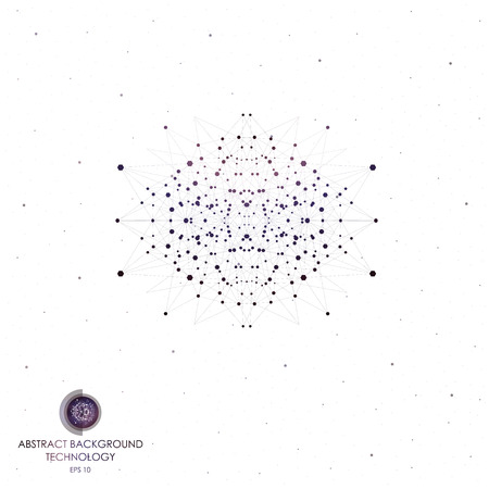 Molecular structure in the form of a sphere. Vector illustration. Technology.のイラスト素材