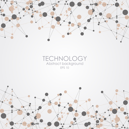 Molecular structure in the form of a sphere. Vector illustration. Technology.のイラスト素材