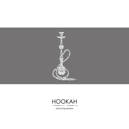 Hookah labels, badges and design elements collection. Vintage shisha logo. Lounge cafe emblem. Arabian bar or house, shop.のイラスト素材