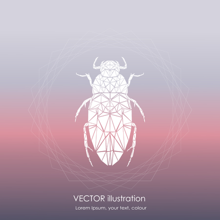 Abstract polygonal beetle. Geometric hipster illustration. Polygonal poster.のイラスト素材