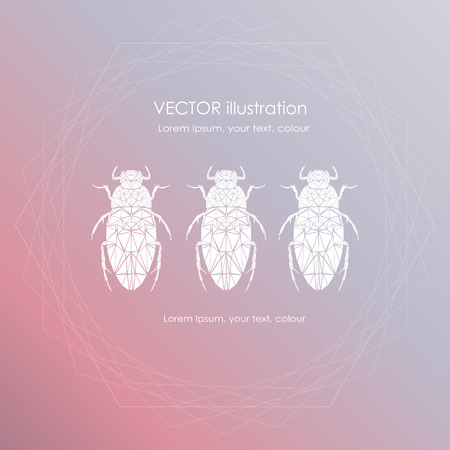 Abstract polygonal beetle. Geometric hipster illustration. Polygonal poster.のイラスト素材