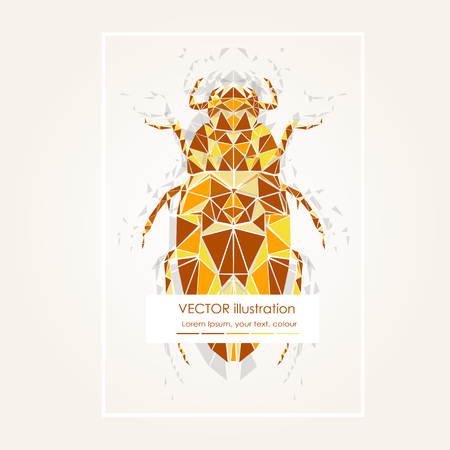 Abstract polygonal beetle. Geometric hipster illustration. Polygonal poster.のイラスト素材