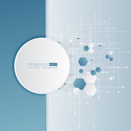 Abstract technology background with various technological elements. Vector illustration.のイラスト素材