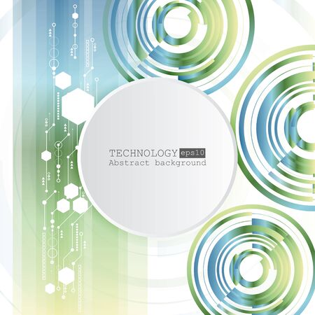 Abstract technology background with various technological elements. Vector illustration.のイラスト素材