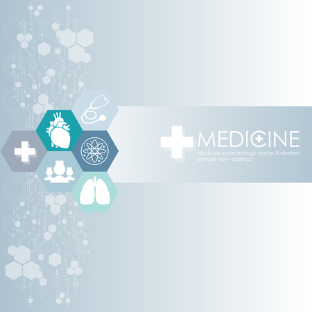 Medical health care science innovation concept icon on blue background.Vector illustration.のイラスト素材