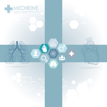 Medical health care science innovation concept icon on blue background.Vector illustration.のイラスト素材