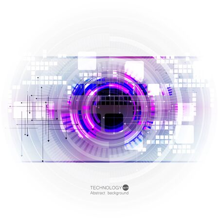 Abstract technology background with various technological elements. Vector illustration.のイラスト素材