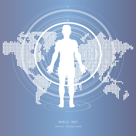 Global network connection. World map. Vector Illustrationのイラスト素材