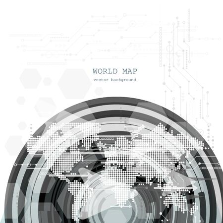 Global network connection. World map. Vector Illustrationのイラスト素材