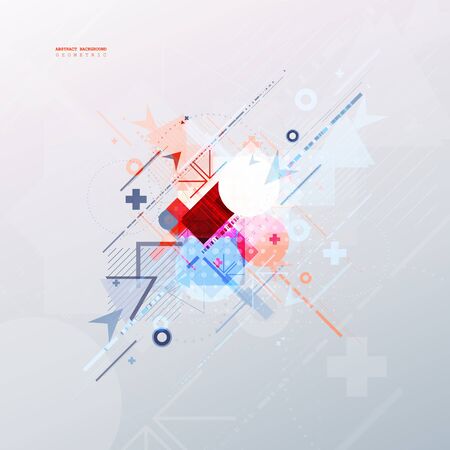 Abstract background with colorful geometric elements. Technology design.のイラスト素材