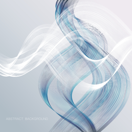Abstract background with colorful wavy lines. Elegant wave design. Vector technology.のイラスト素材
