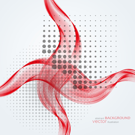 Abstract background with colorful wavy lines. Elegant wave design. Vector technology.のイラスト素材