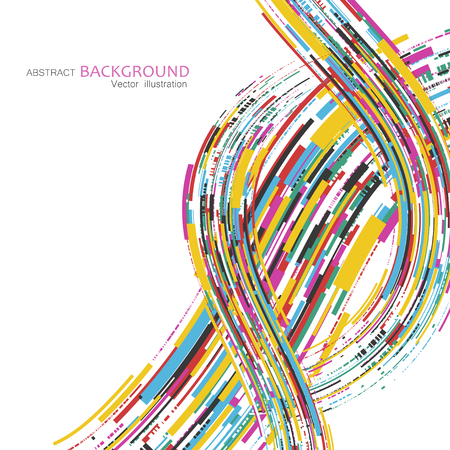 Abstract background with colorful wavy lines. Elegant wave design. Vector technology.のイラスト素材