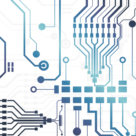 Vector circuit board illustration. Abstract technology. Microchip background.のイラスト素材