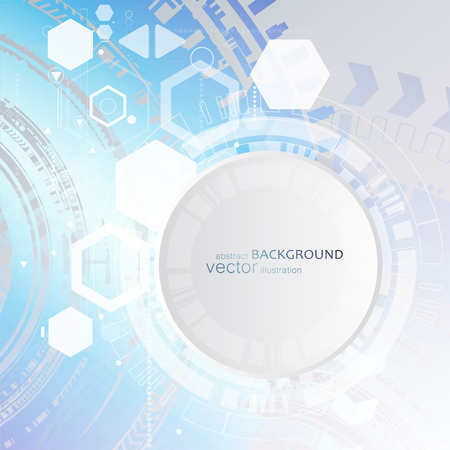 Abstract technological background with various technological elements.のイラスト素材