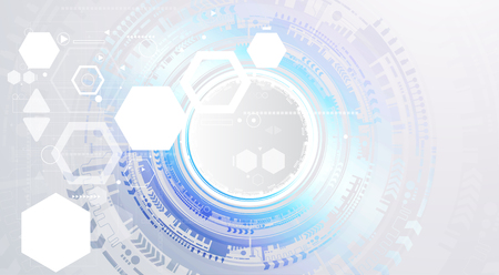 Abstract technological background with various technological elements.のイラスト素材